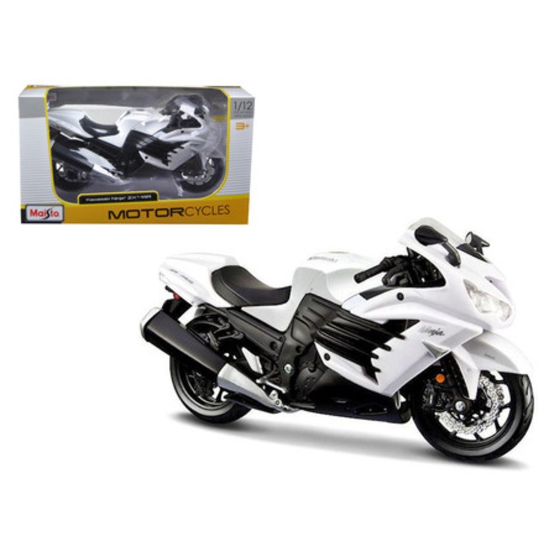2012 Kawasaki Ninja ZX-14R White Motorcycle 1/12 by Maisto