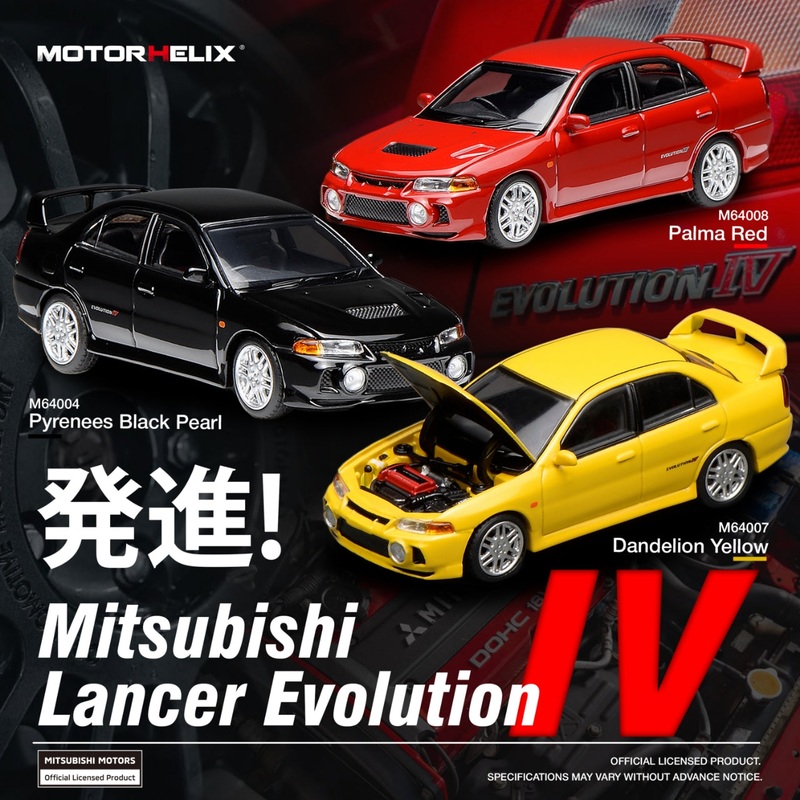 [Preorder] MOTORHELIX 1:64 Senior Series Mitsubishi Lancer Evolution IV (3 Colours) Black