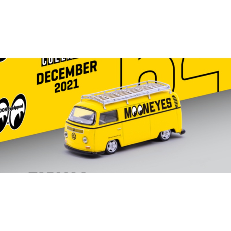 1/64 Tarmac Works Volkswagen Type II (T2) Panel Van Mooneyes With roof Rack
