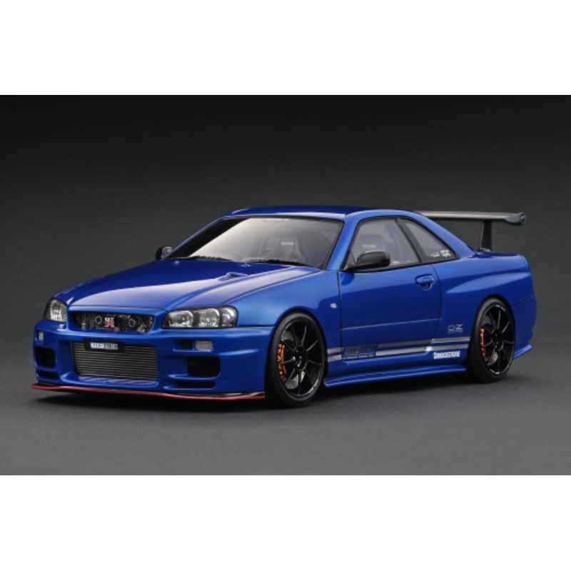 1/18 IG Ignition Model Nissan Skyline GT-R GTR R34 TOP SECRET 34GT-R (BNR34) (Blue Metallic) Car Model
