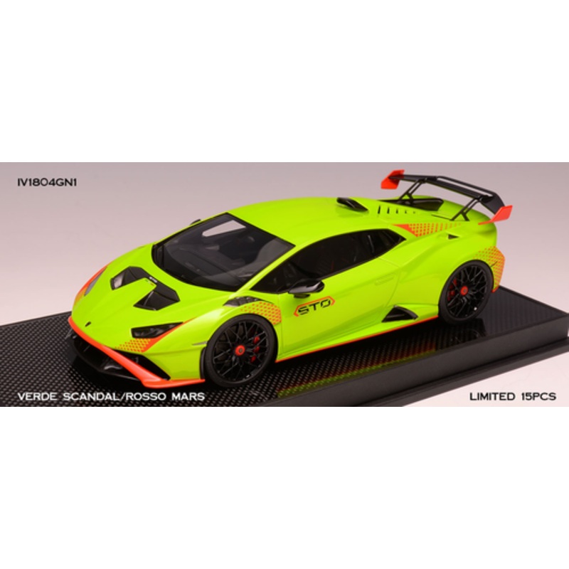 1/18 Ivy Lamborghini Huracan STO (Verde Scandal Green with Rosso Mars Red Accent) Car Model Limited 15 Pieces