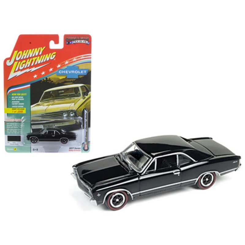 1967 Chevrolet Chevelle Gloss Black "Muscle Cars USA" 1/64 Diecast Model Car by Johnny Lightning