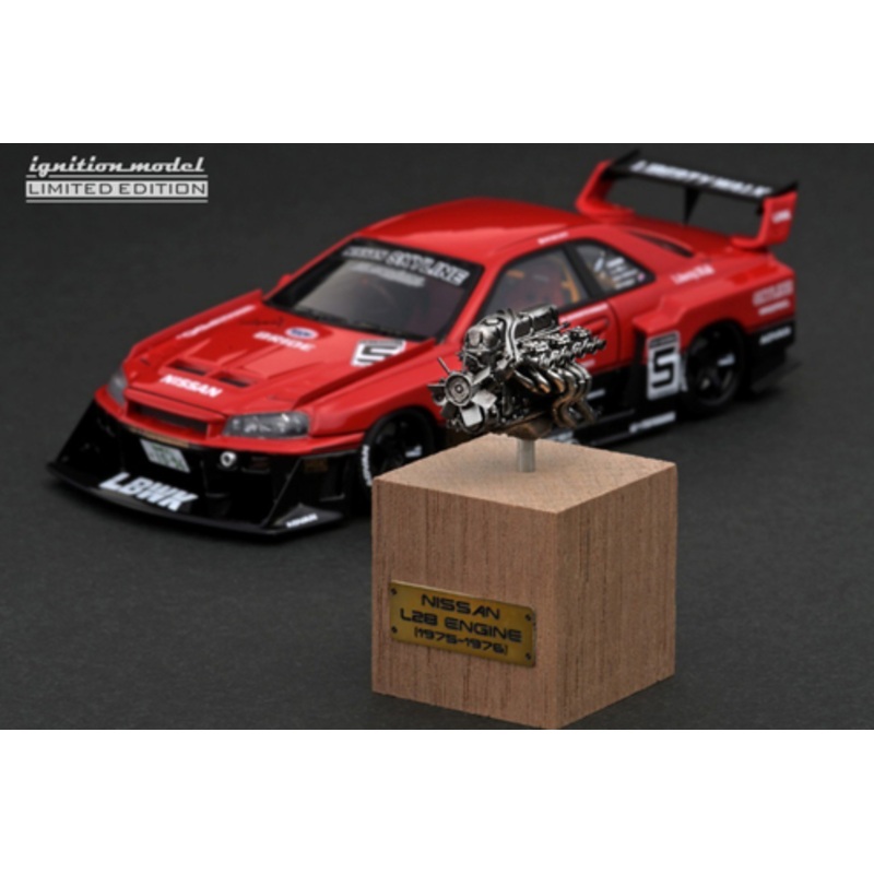 1/43 Ignition Model Nissan LB-ER34 Super Silhouette SKYLINE Red/Black #5 with L28 Engine & Transmission