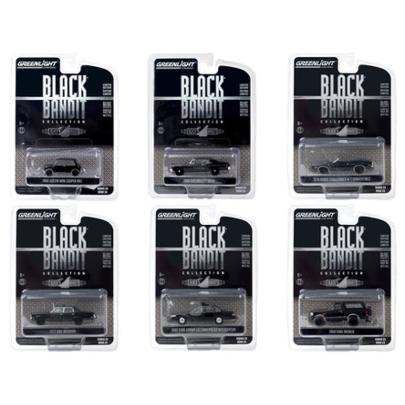 "Black Bandit" 6 piece Set Series 23 1/64 Diecast Model Cars by Greenlight