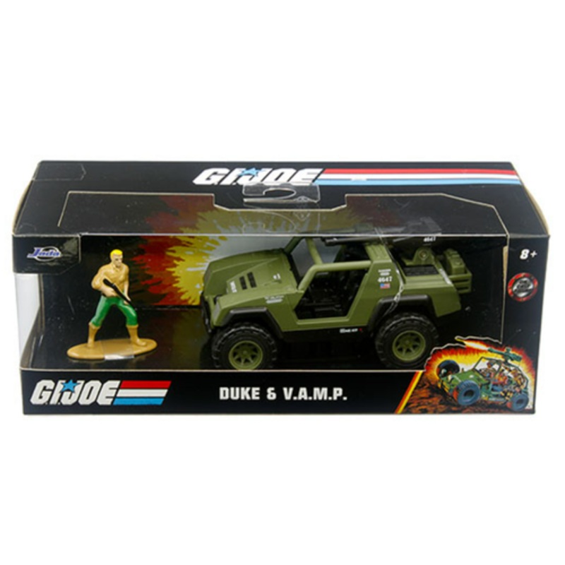 V.A.M.P. Olive Green and Duke Diecast Figurine "G.I. Joe" "Hollywood Rides" Series 1/32 Diecast Model Car by Jada
