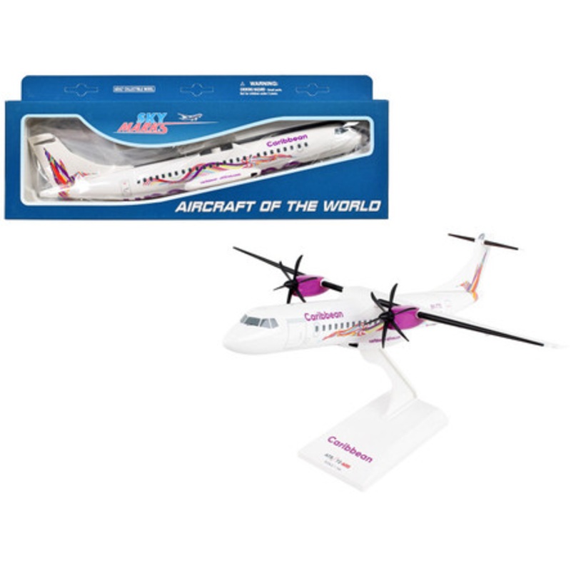 ATR 72-600 Commercial Aircraft "Caribbean Airlines" (9Y-TTI) White with Graphics (Snap-Fit) 1/100 Plastic Model by Skymarks