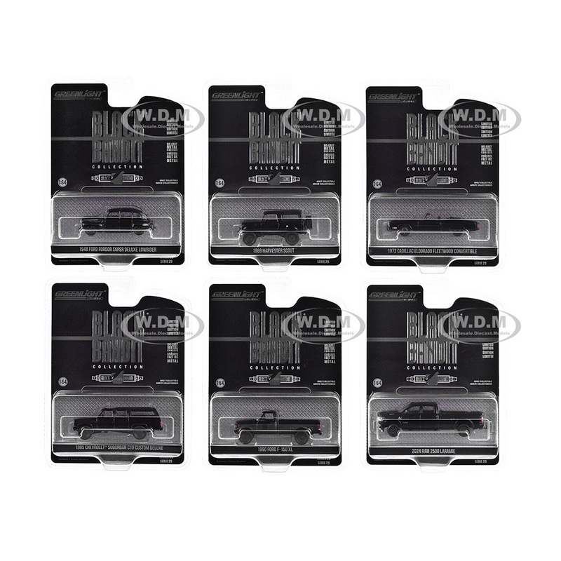 "Black Bandit" 6 piece Set Series 29 1/64 Diecast Model Cars by Greenlight