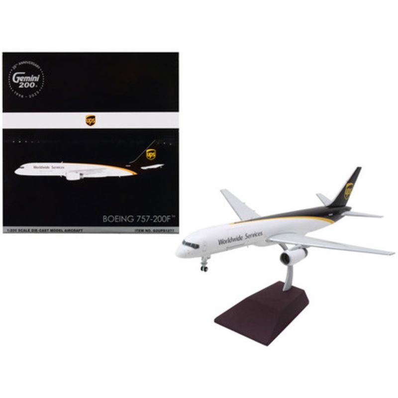 Boeing 757-200 Commercial Aircraft "UPS Worldwide Services" (N465UP) White with Brown Tail "Gemini 200" Series 1/200 Diecast Model Airplane by GeminiJets