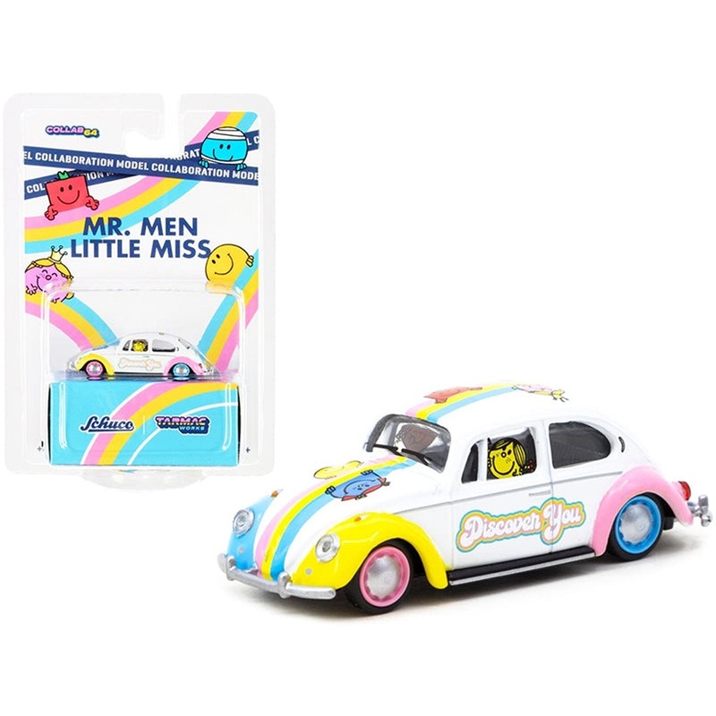 VW Beetle (Mr. Men Little Miss) in White/Yellow/Pink/Blue
