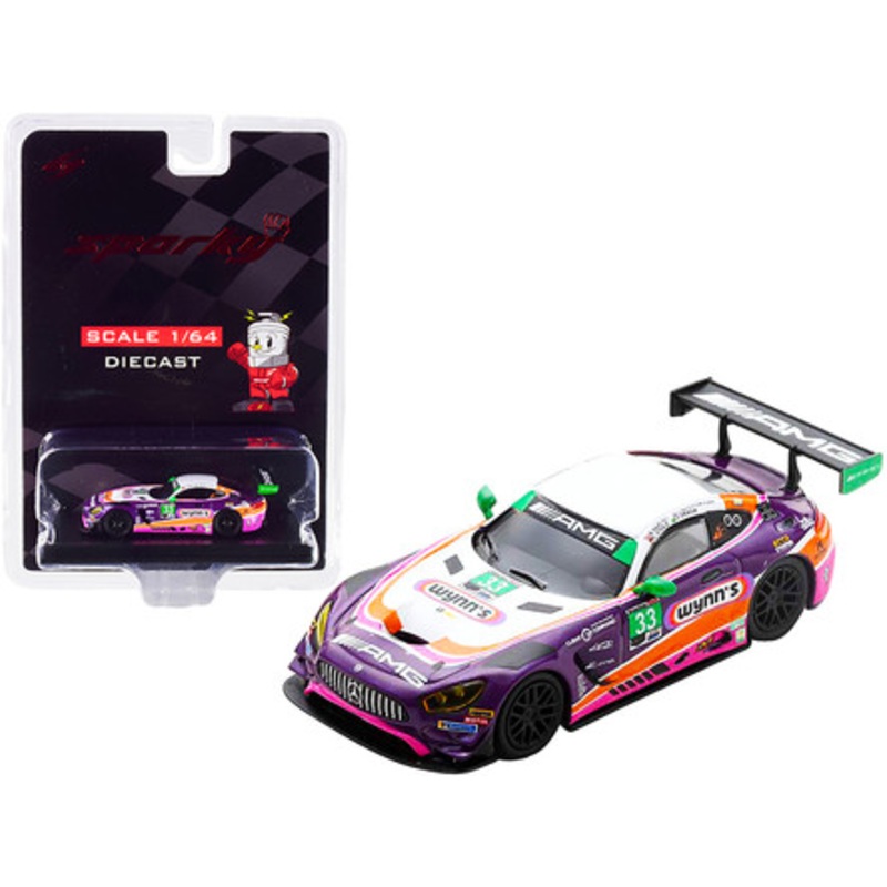 Mercedes-AMG GT3 #33 B. Keating - J. Bleekemolen - L. Stolz - F. Fraga "Wynn's" Riley Motorsports Team AMG 24 Hours of Daytona (2019) 1/64 Diecast Model Car by Sparky