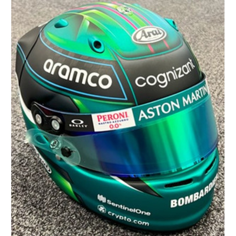 1/5 Spark Aston Martin Aramco Cognizant F1 Team Jessica Hawkins Debut F1 Test 2023 Formula 1 Helmet Model