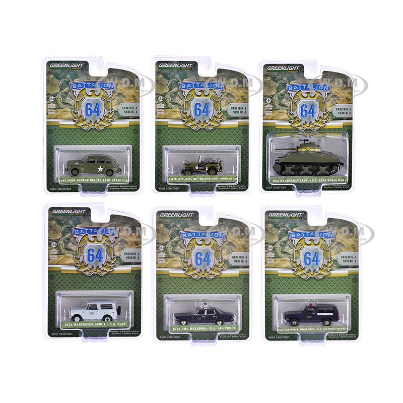 "Battalion 64" Set of 6 pieces Series 4 1/64 Diecast Models by Greenlight