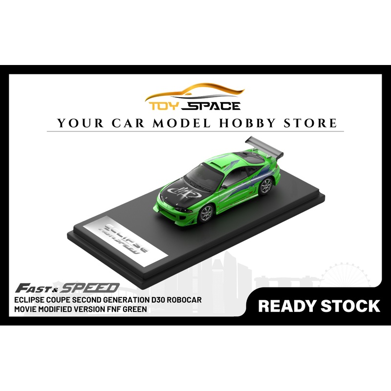 [FAST SPEED] 1:64 Eclipse Coupe Second Generation D30 Robocar Movie Modified Version FNF Green Ordinary