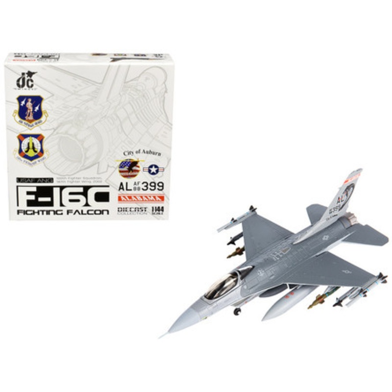 Lockheed F-16C Fighting Falcon Fighter Aircraft "100th Fighter Squadron 187th Fighter Wing Alabama Air National Guard" (2002) United States Air Force 1/144 Diecast Model by JC Wings