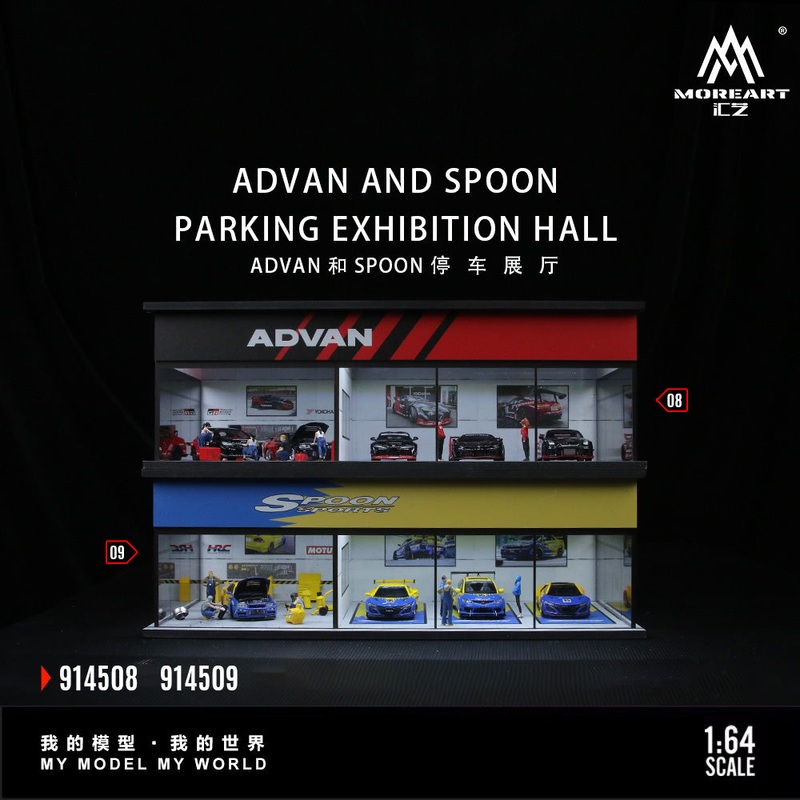 [Preorder] MoreArt 1:64 PARKING EXHIBITION HALL SCENE (2 Versions) Advan Livery