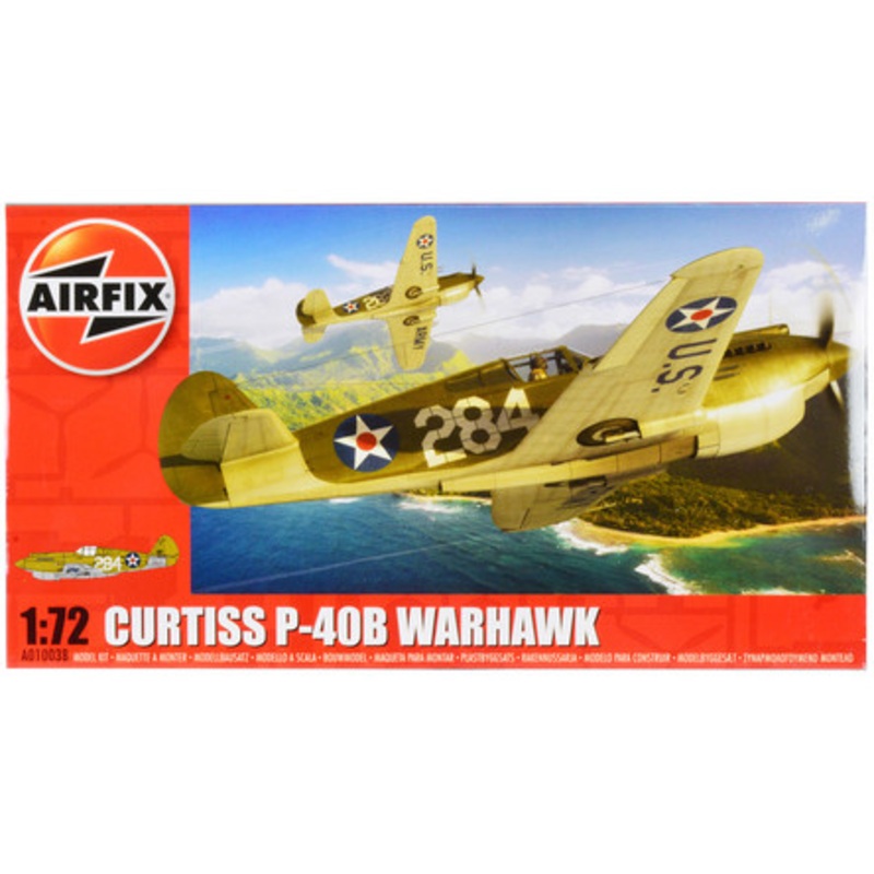 Skill 1 Model Kit Curtiss P-40B Warhawk Fighter-Bomber Aircraft 1/72 Plastic Model Kit by Airfix