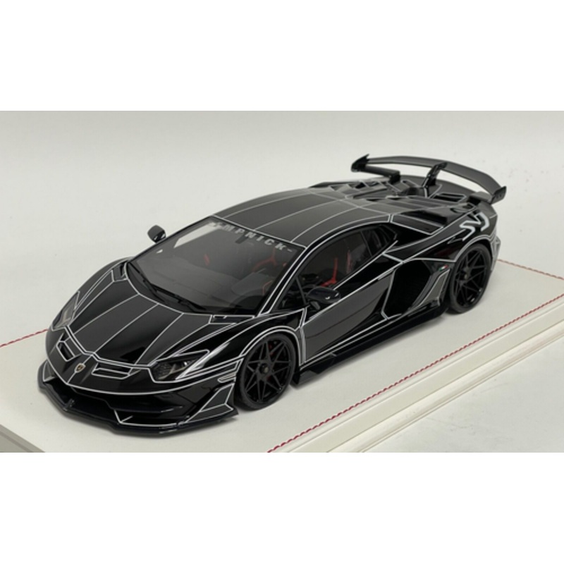 1/18 Davis & Giovanni Lamborghini Aventador SVJ (Black) Tron Resin Car Model Limited 30 Pieces