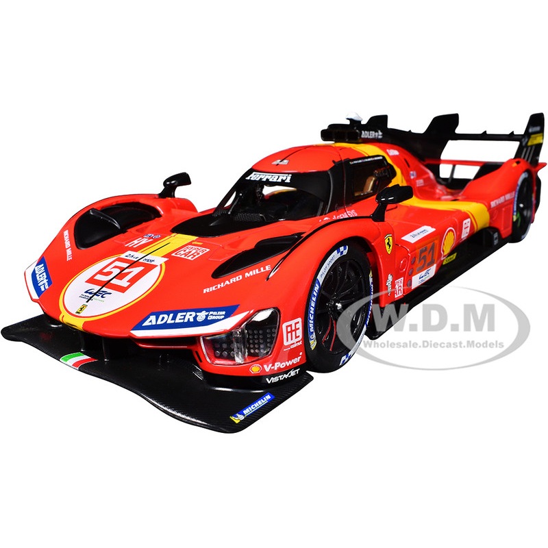 Ferrari 499P #51 James Calado - Antonio Giovinazzi - Alessandro Pier Guidi "Ferrari AF Corse" Winner "24 Hours of Le Mans" (2023) "Racing" Series 1/24 Diecast Model Car by Bburago