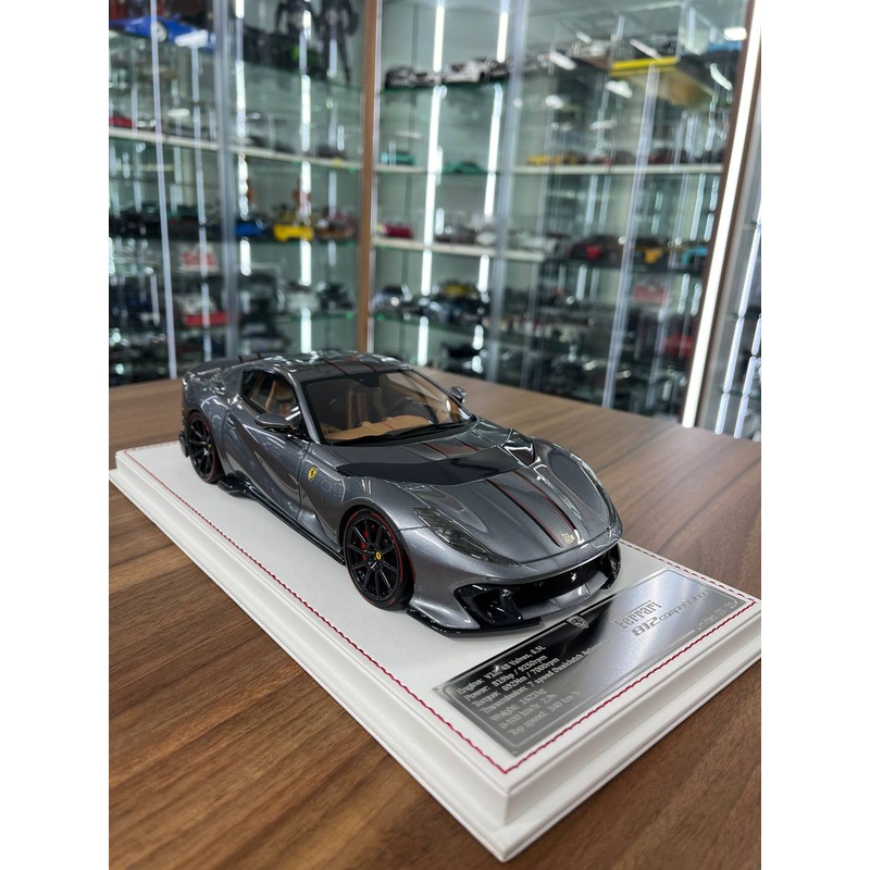 1/18 Davis & Giovanni Ferrari 812 Competizione  Grey Metallic / Red Stripe | Limited to 20 pcs