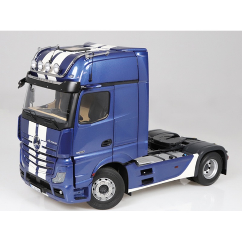 1/18 NZG Mercedes-Benz Actros GigaSpace 4x2 (Blue Metallic with Stripes) Truck Header Diecast Model