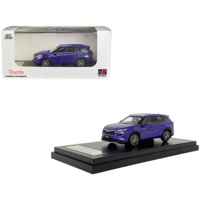 Toyota Highlander Blue Metallic with Sunroof 1/64 Diecast Model Car by LCD Models