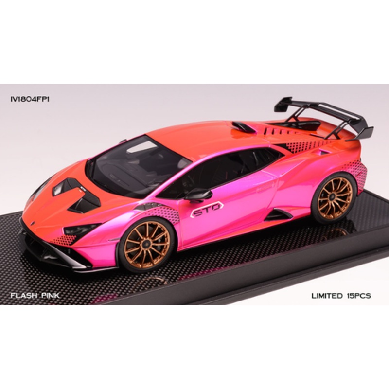 1/18 Ivy Lamborghini Huracan STO (Flash Pink with Gold Wheels) Car Model Limited 15 Pieces