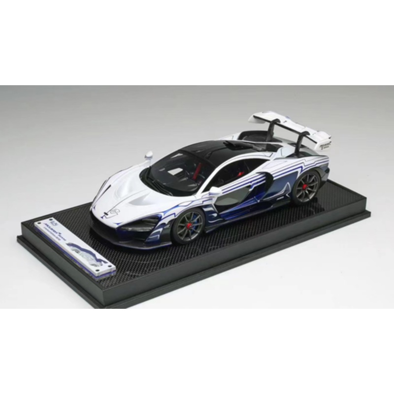 1/18 Ivy McLaren Senna (Ichemo Special A White & Blue) Resin Car Model Limited 50 Pieces