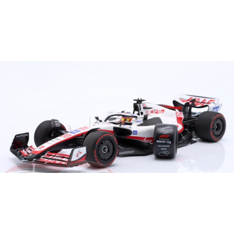 1/18 Minichamps 2022 Formula 1 Kevin Magnussen Haas VF-22 #20 Brazilian GP Pole Position Car Model