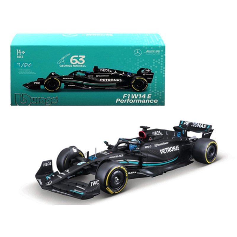 1/24 BBurago 2023 Formula 1 Mercedes-AMG W14 E Performance #63 George Russell Car Model