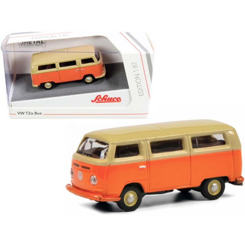 Volkswagen T2a Bus Orange and Yellow 1/87 (HO) Diecast Model by Schuco