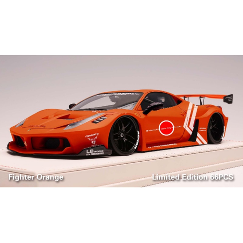 1/18 Ivy Ferrari 458 GT LB Silhouette Works (Fighter Orange) Resin Car Model Limited 66 Pieces