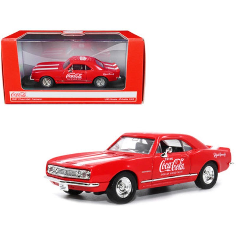 1967 Chevrolet Camaro "Coca-Cola" Red with White Stripes 1/43 Diecast Model Car by Motor City Classics
