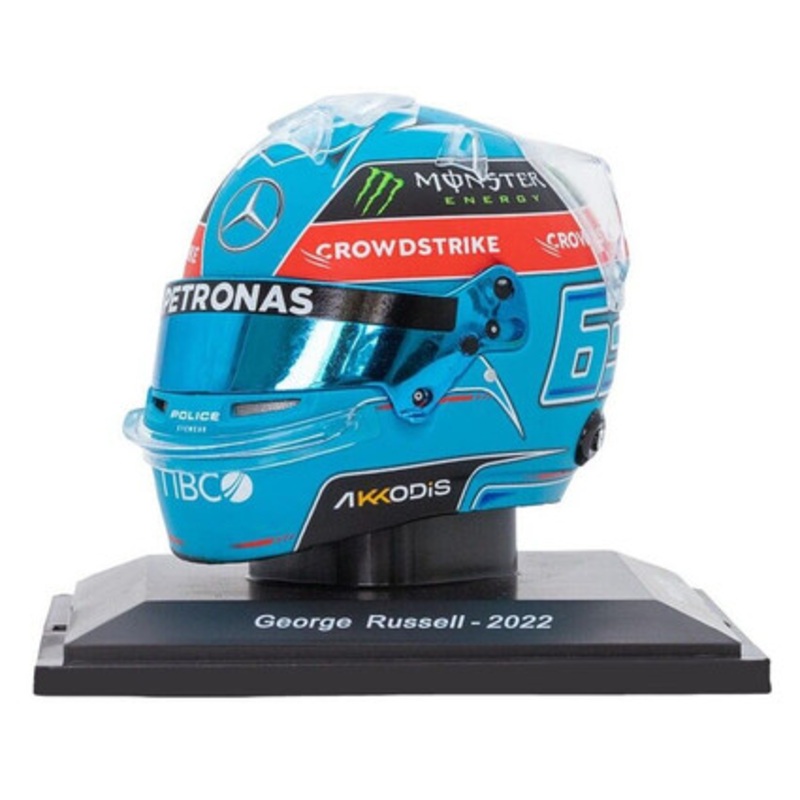 CASE CRACKED 1/5 Spark 2022 Formula 1 Mercedes-AMG Petronas F1 Team Brazilian GP George Russell 1st Win Helmet Model