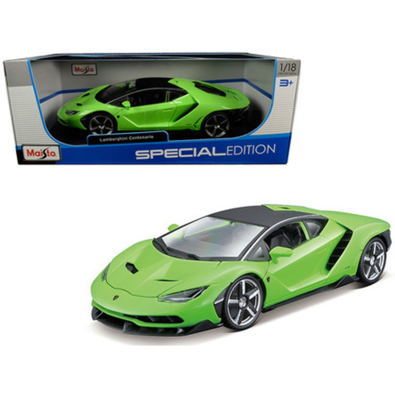 1/18 Maisto Lamborghini Centenario (Lime Green with Matt Black Top) Diecast Car Model