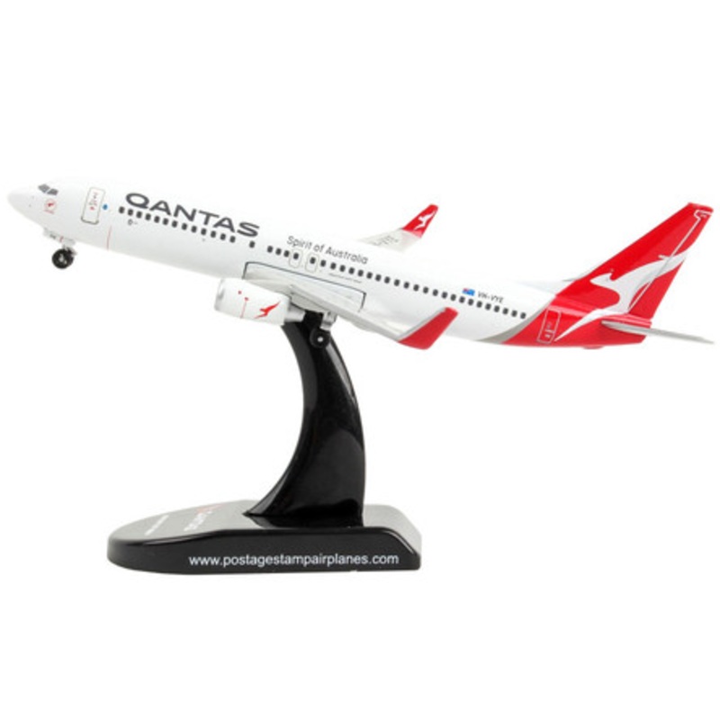 Boeing 737 Next Generation Commercial Aircraft "Qantas Airways - Alice Springs" 1/300 Diecast Model Airplane by Postage Stamp