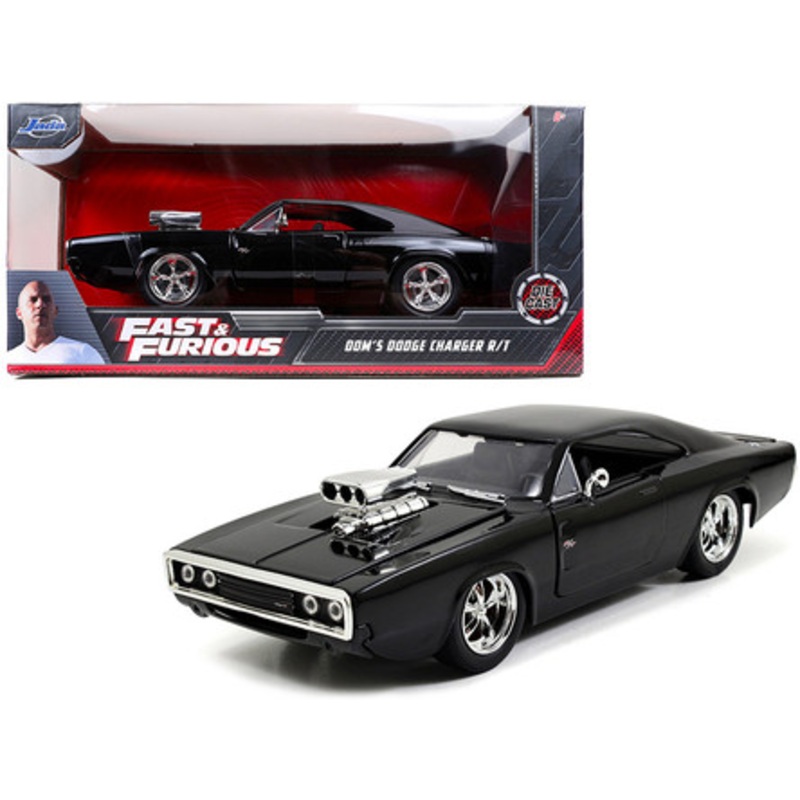 Dom's Dodge Charger R/T Black "The Fast and the Furious" (2001) Movie 1/24 Diecast Model Car by Jada