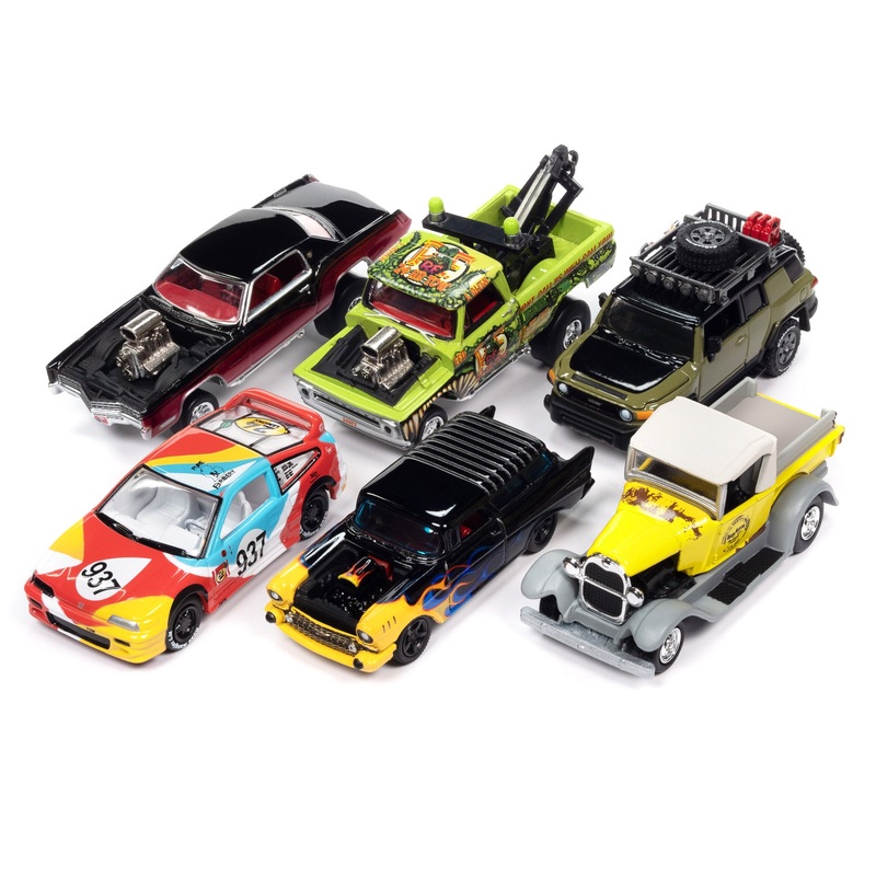 "Street Freaks" 2023 Set A of 6 Cars Release 2 1/64 Diecast Model Cars by Johnny Lightning