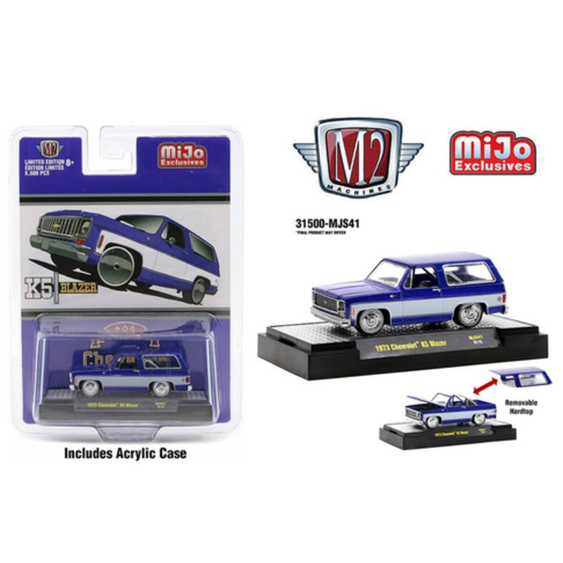 1/64 M2 Machines 1973 Chevrolet K5 Blazer Custom Violet Purple & White Diecast Car Model