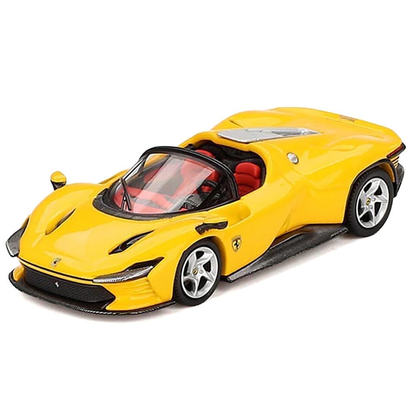 Ferrari Daytona SP3 Giallo Modena Yellow with Red Interior 1/64 Diecast Model Car by BBR