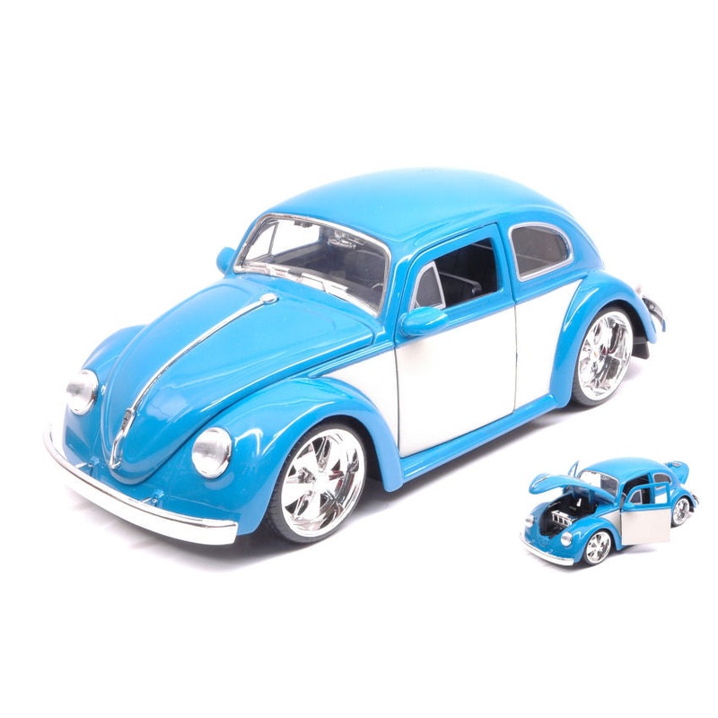 VW BEETLE 1959 BLUE/CREAM 1:24