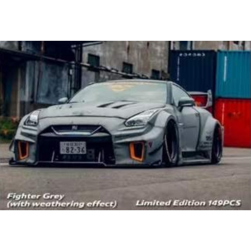 1/18 LB-Silhouette Works GT Nissan 35GT-RR (Fighter Grey with Weather Effect) Resin Car Model Limited 149 Pieces