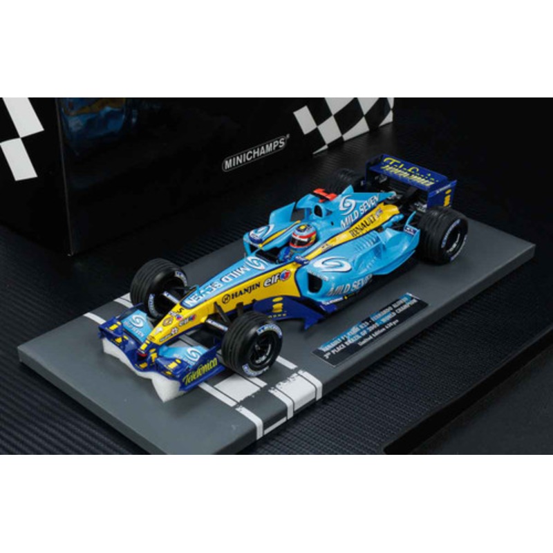 1/18 Minichamps 2005 Formula 1 Fernando Alonso Renault R25 #5 3rd Place Brazilian GP 2005 Formula 1 World Champion Car Model