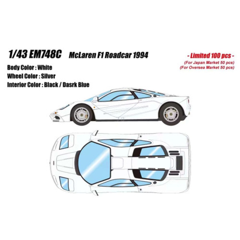 1/43 Makeup 1994 McLaren F1 Roadster (White) Car Model