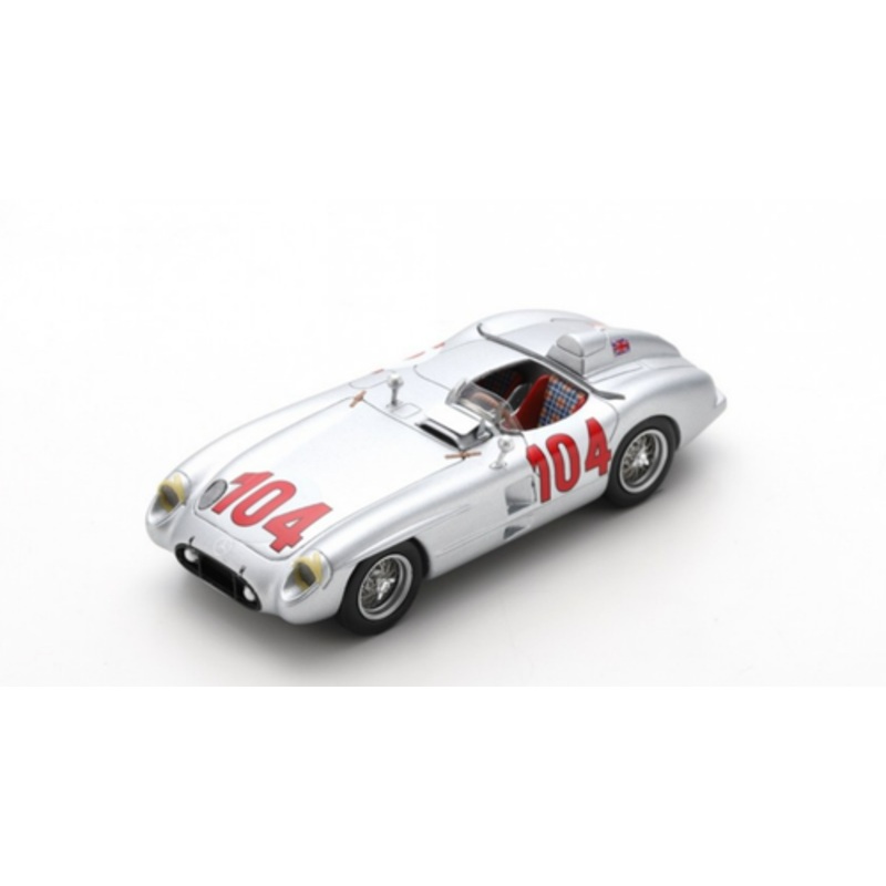 1/43 Spark 1955 Mercedes-Benz 300 SLR #104 Winner Targa Florio Mercedes-Benz Rennsportabteilung Stirling Moss, Peter Collins Car Model