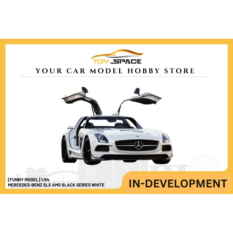 [FUNNY MODEL] 1:64 Mercedes-Benz SLS AMG Black Series White