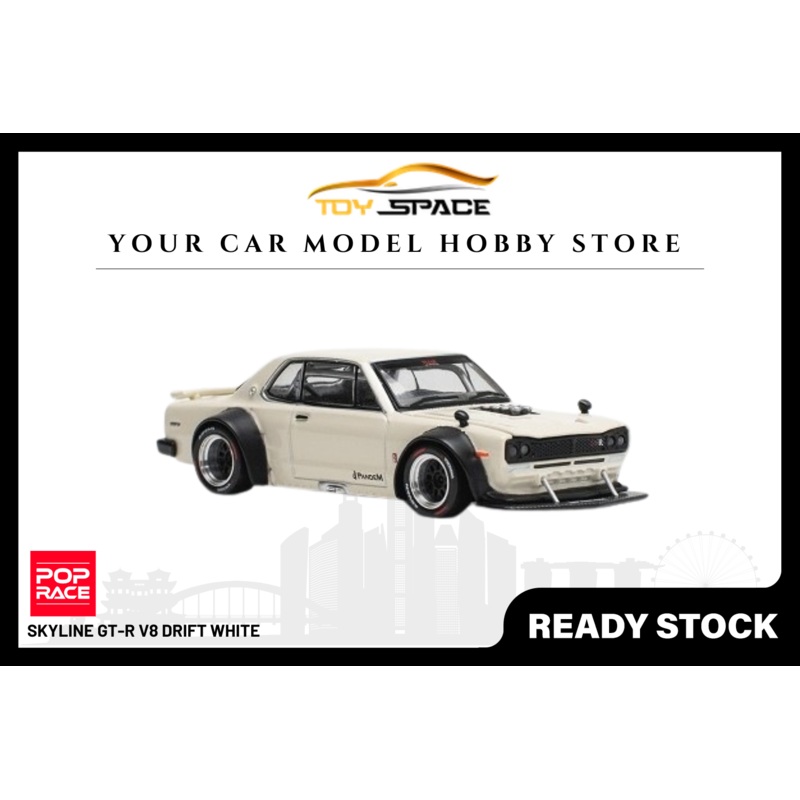 [POP RACE] 1:64 Skyline GT-R V8 Drift White