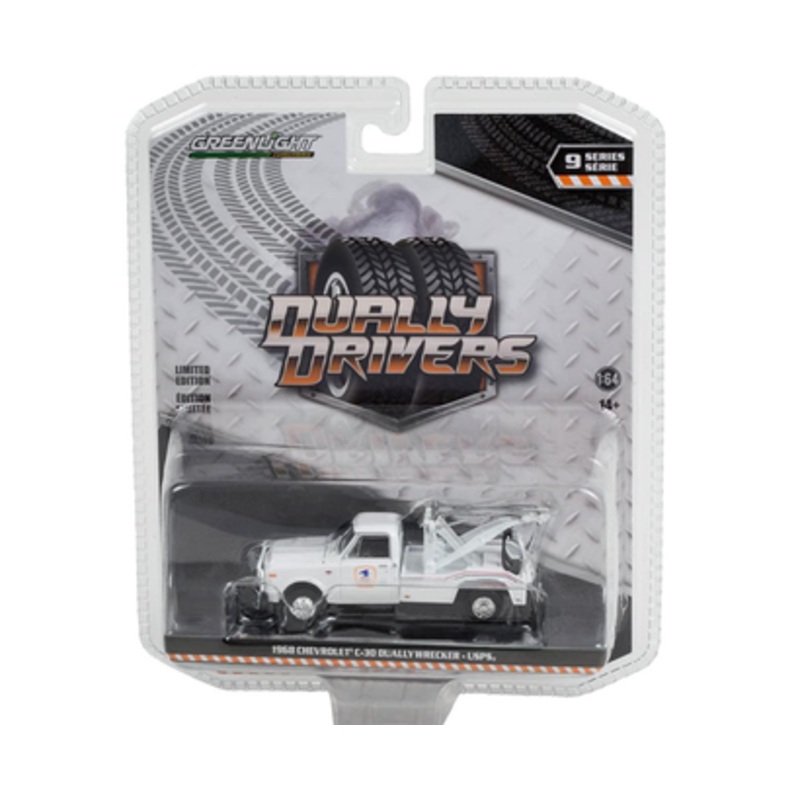 1/64 Greenlight 1969 Chevrolet C-30 Dually Wrecker (USPS White) Diecast Car Model
