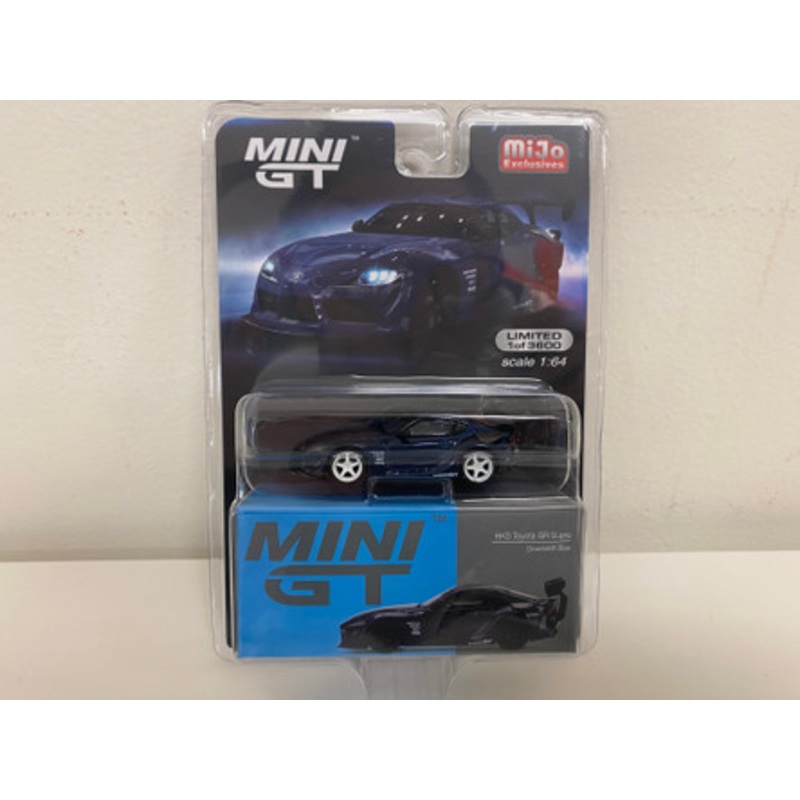 CHASE CAR 1/64 Mini GT Toyota "HKS" GR Supra (A90) Downshift (Blue Metallic with White Wheels) Limited Edition Diecast Car Model