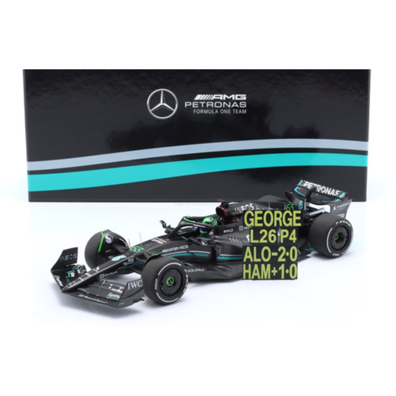 1/18 Minichamps 2023 Formula 1 George Russell Mercedes-AMG F1 W14 #63 7th Bahrain GP Car Model