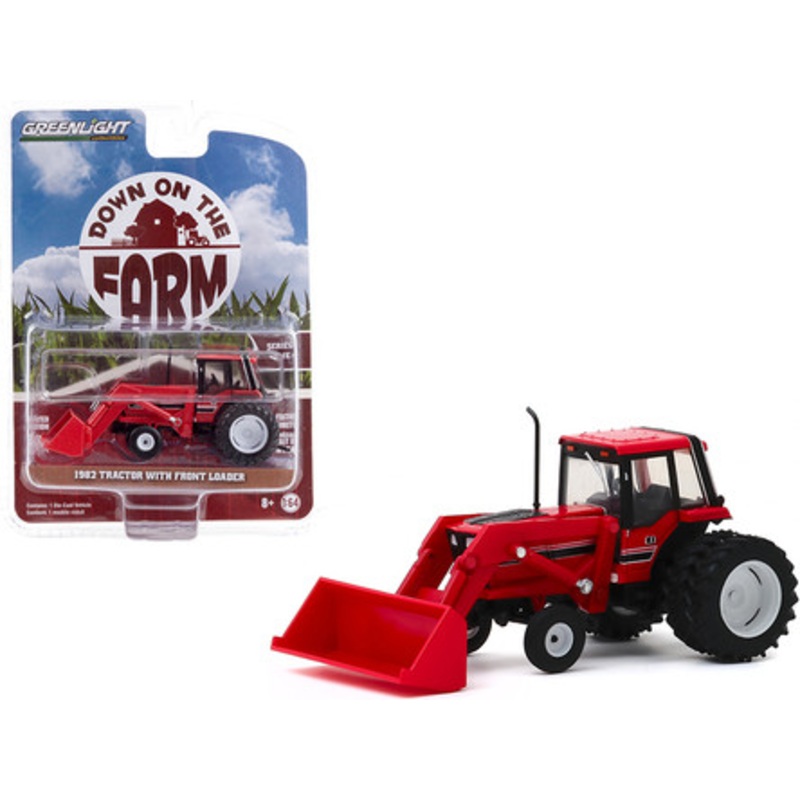 1982 Tractor with Front Loader and Dual Rear Wheels Red "Down on the Farm" Series 4 1/64 Diecast Model by Greenlight